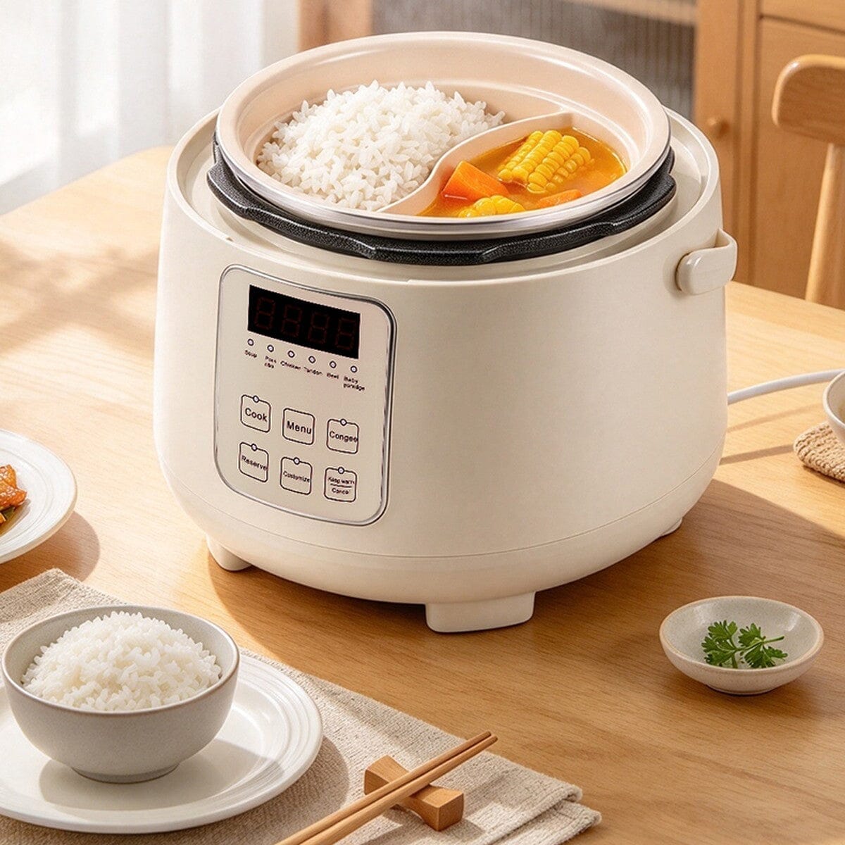 Dajepot Mini — 2L Two-Dish Pressure Multi-Cooker Set