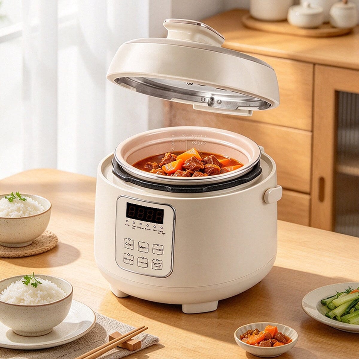 Dajepot Mini — 2L Two-Dish Pressure Multi-Cooker Set